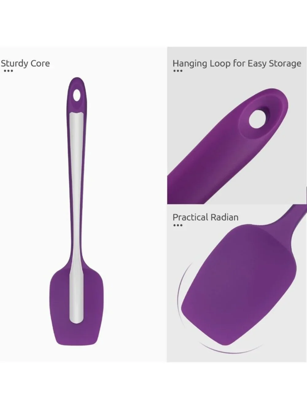 Silicone Spatula Set of 6 - Heat Resistant Kitchen Utensils for Cooking & Baking